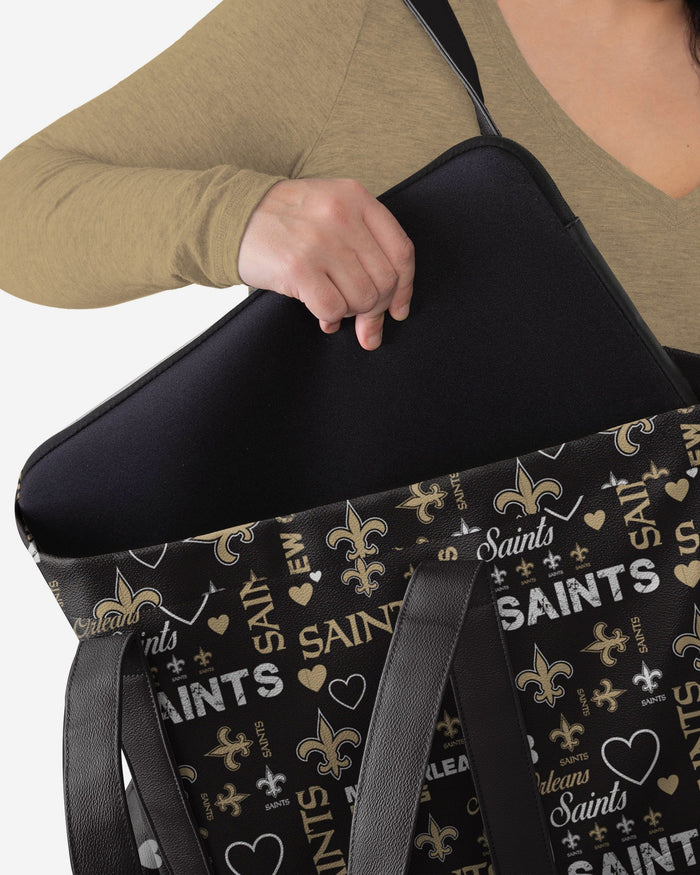 New Orleans Saints Logo Love Tote Bag FOCO - FOCO.com