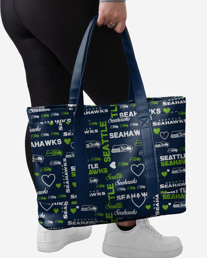 Seattle Seahawks Logo Love Tote Bag FOCO - FOCO.com