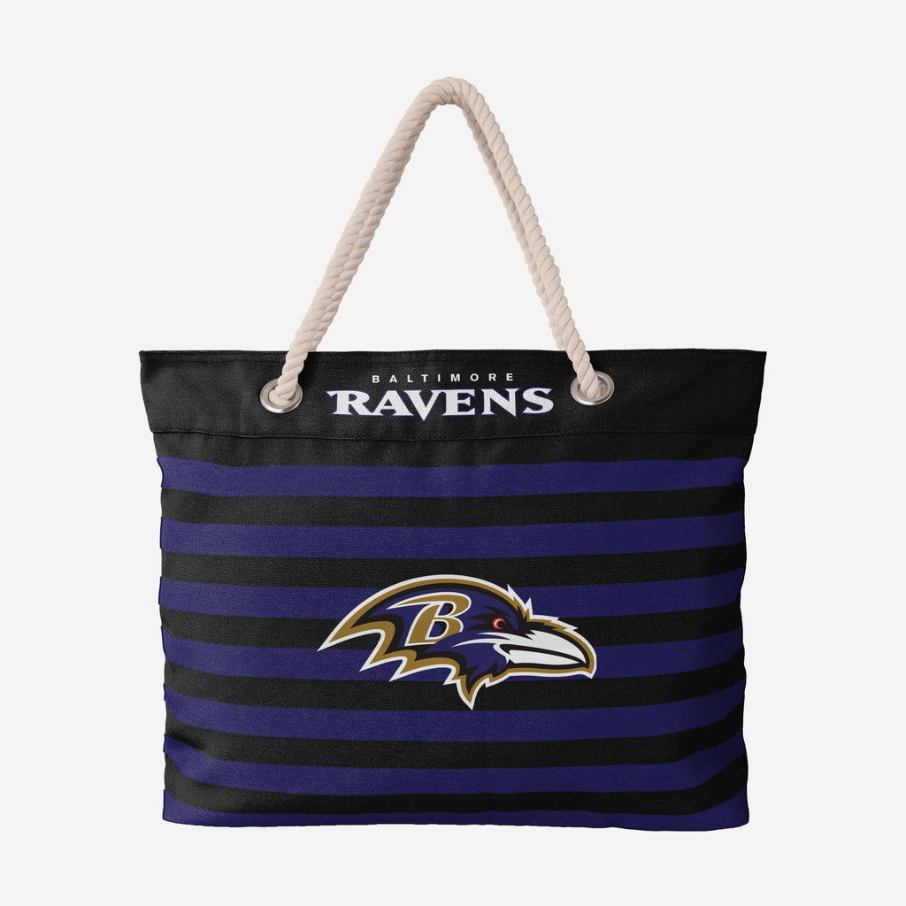 Baltimore Ravens Nautical Stripe Tote Bag FOCO - FOCO.com