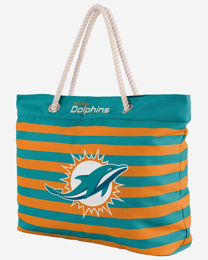 Miami Dolphins Nautical Stripe Tote Bag FOCO - FOCO.com