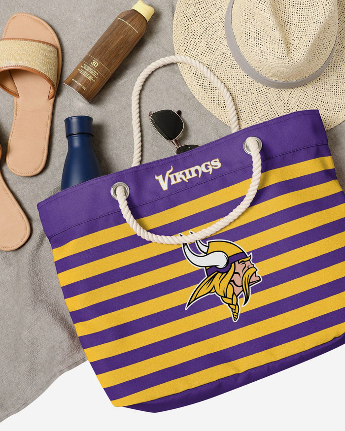 Minnesota Vikings Nautical Stripe Tote FOCO - FOCO.com