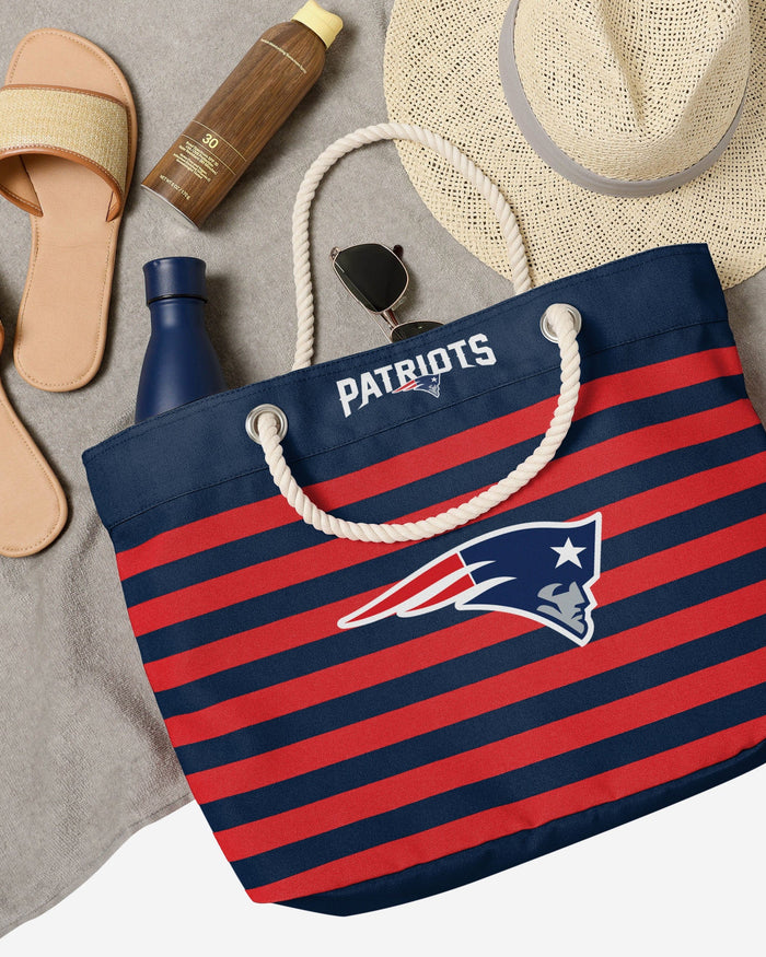 New England Patriots Nautical Stripe Tote Bag FOCO - FOCO.com