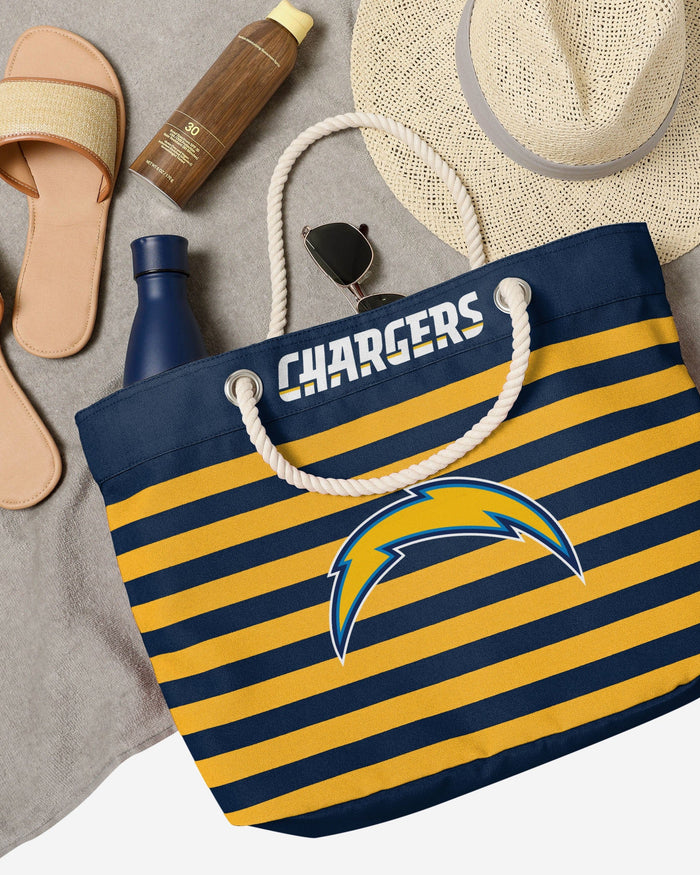 Los Angeles Chargers Nautical Stripe Tote Bag FOCO - FOCO.com