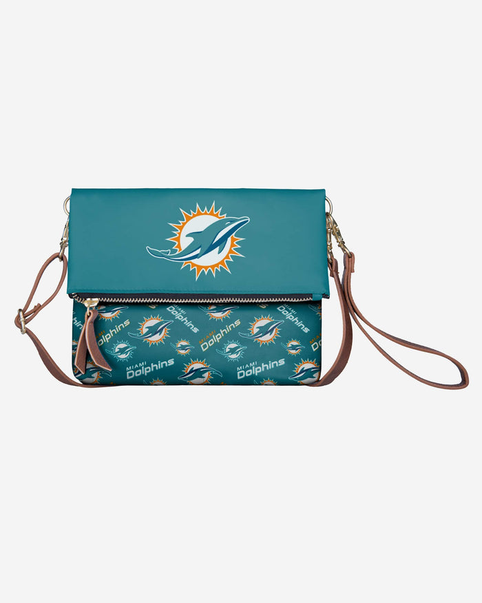 Miami Dolphins Printed Collection Foldover Tote Bag FOCO - FOCO.com