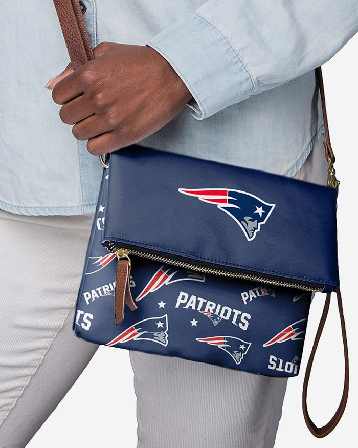 New England Patriots Printed Collection Foldover Tote Bag FOCO - FOCO.com