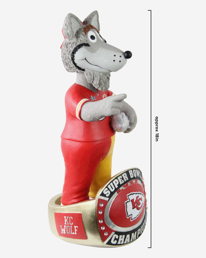 KC Wolf Kansas City Chiefs Super Bowl LVII Champions 18 in Mascot Bobblehead FOCO - FOCO.com