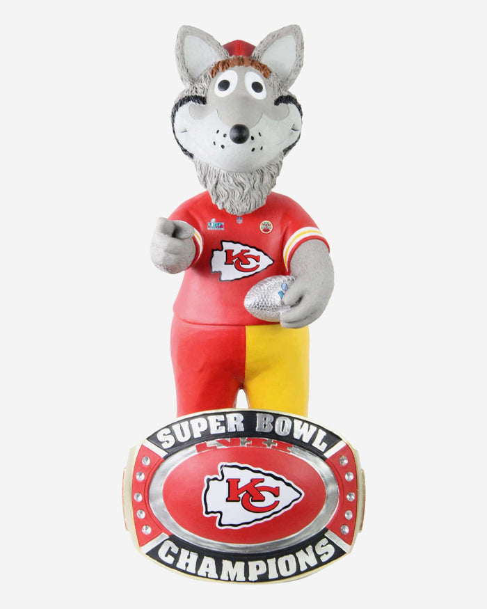 KC Wolf Kansas City Chiefs Super Bowl LVII Champions 18 in Mascot Bobblehead FOCO - FOCO.com