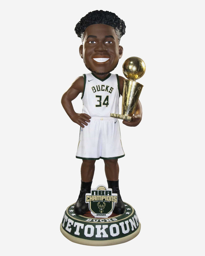 Giannis Antetokounmpo Milwaukee Bucks 2021 NBA Champions 3 Ft Bobblehead FOCO - FOCO.com