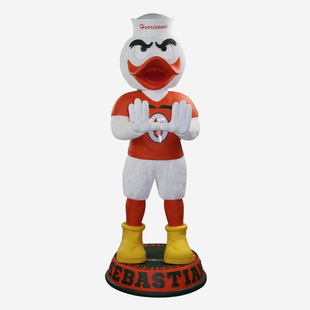 Sebastian Miami Hurricanes Orange Jersey 3 Ft Mascot Bobblehead FOCO - FOCO.com