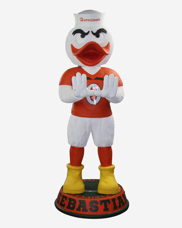 Sebastian Miami Hurricanes Orange Jersey 3 Ft Mascot Bobblehead FOCO - FOCO.com