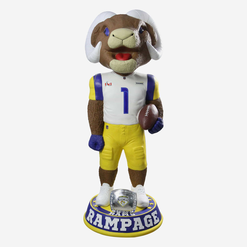 Rampage Los Angeles Rams Super Bowl LVI Champions 3 Ft Mascot Bobblehead FOCO - FOCO.com