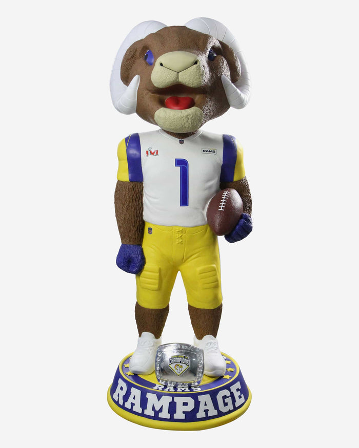 Rampage Los Angeles Rams Super Bowl LVI Champions 3 Ft Mascot Bobblehead FOCO - FOCO.com