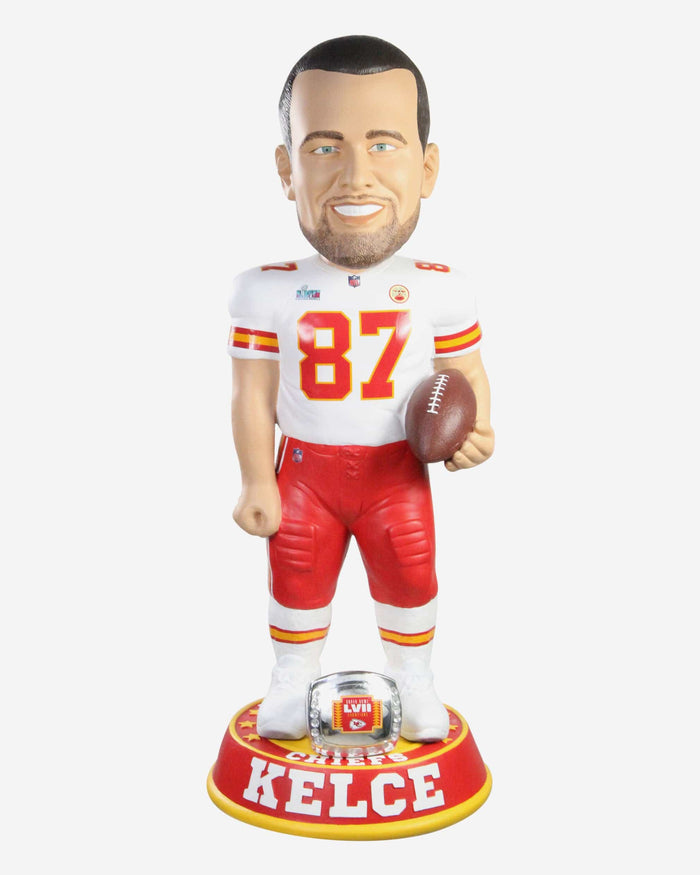 Travis Kelce Kansas City Chiefs Super Bowl LVII Champions 3 Ft Bobblehead FOCO - FOCO.com