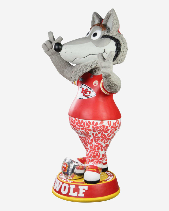 KC Wolf Kansas City Chiefs Super Bowl LVII Champions Floral Pants 3 Ft Mascot Bobblehead FOCO - FOCO.com