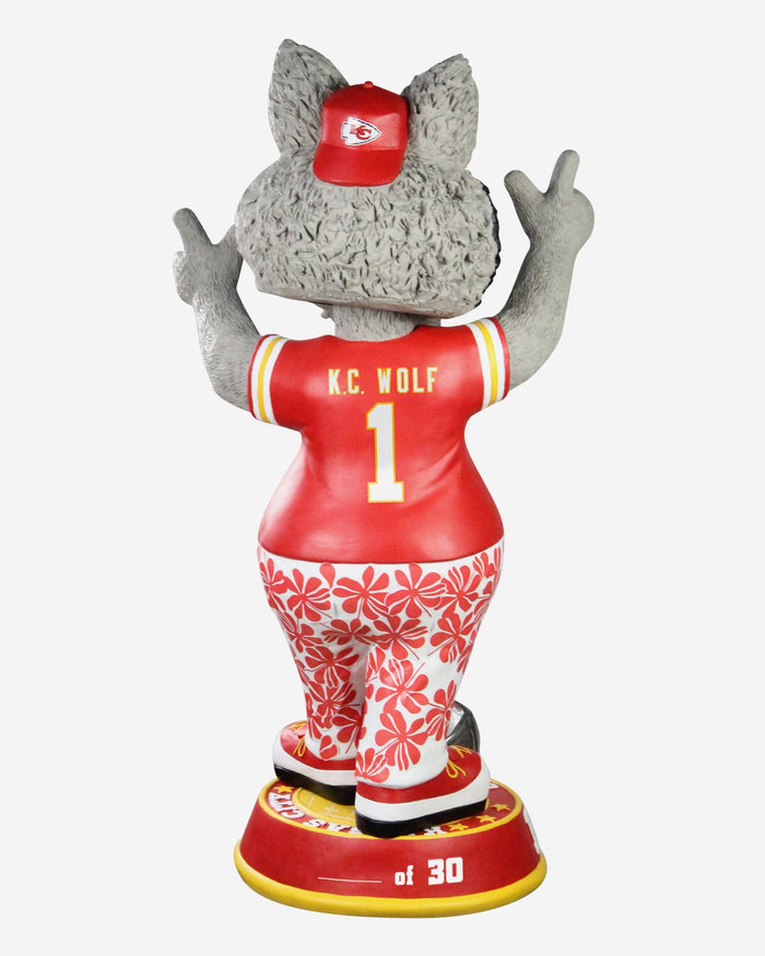 KC Wolf Kansas City Chiefs Super Bowl LVII Champions Floral Pants 3 Ft Mascot Bobblehead FOCO - FOCO.com