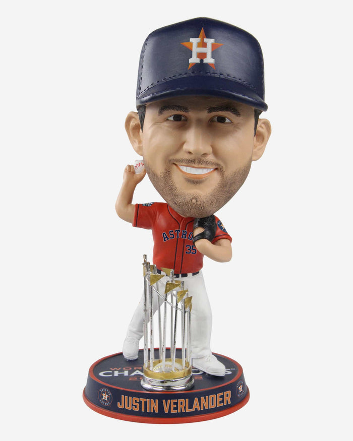 Justin Verlander Houston Astros 2022 World Series Champions Orange Jersey Bighead Bobblehead FOCO - FOCO.com