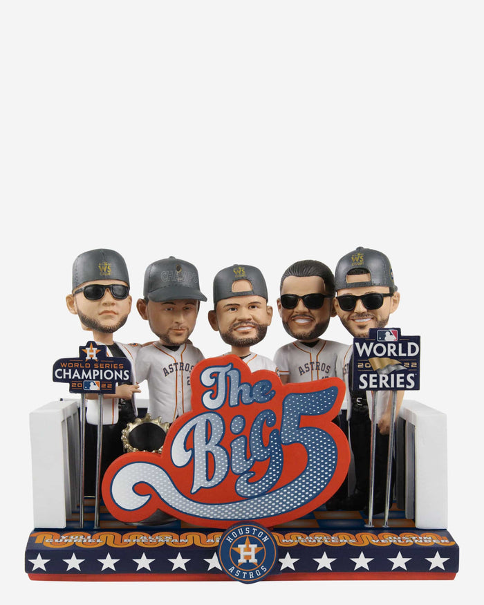 Houston Astros 2022 World Series Champions The Big Five Mini Bobblehead Scene FOCO - FOCO.com