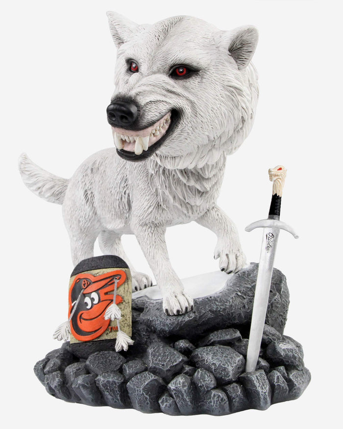 Game of Thrones™ Baltimore Orioles Direwolf Bobblehead FOCO - FOCO.com