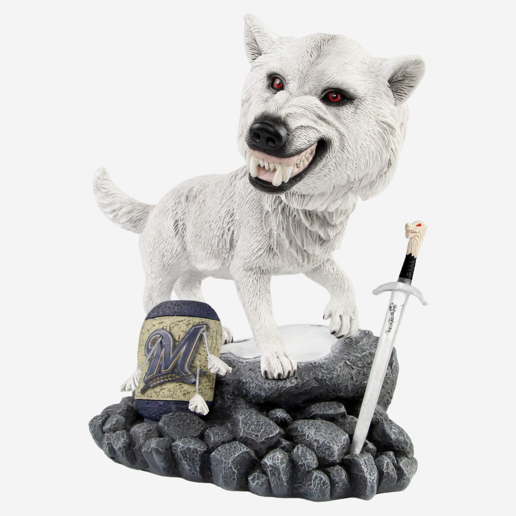 Game of Thrones™ Milwaukee Brewers Direwolf Bobblehead FOCO - FOCO.com