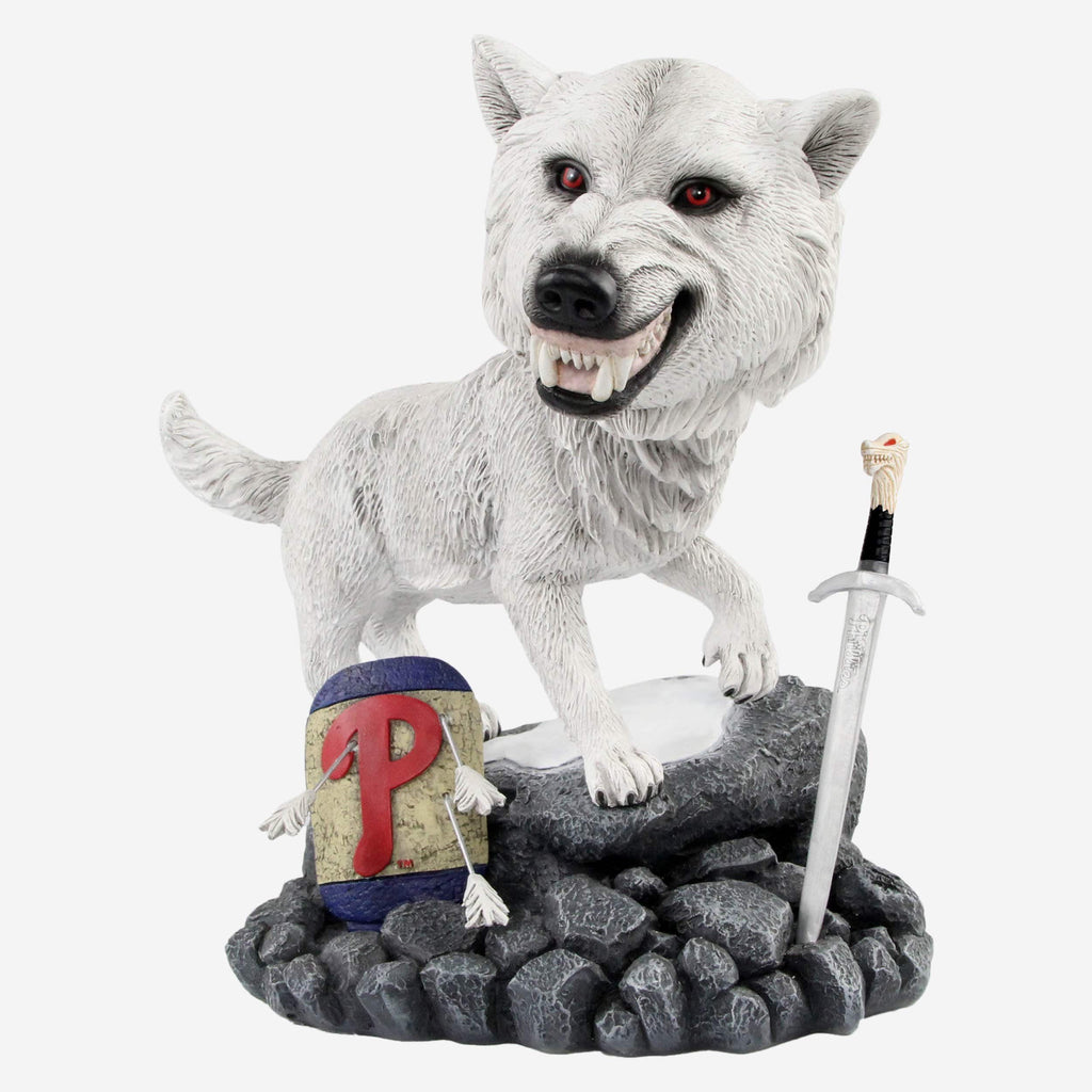 Game of Thrones™ Philadelphia Phillies Direwolf Bobblehead FOCO - FOCO.com