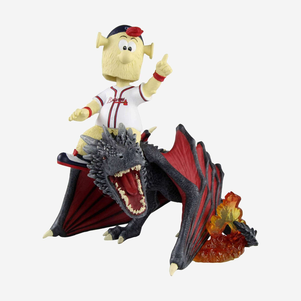 Game of Thrones™ Atlanta Braves Blooper Mascot On Fire Dragon Bobblehead FOCO - FOCO.com