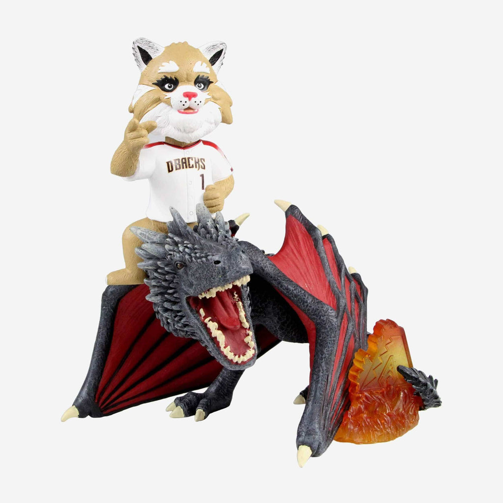 Game of Thrones™ Arizona Diamondbacks D Baxter The Bobcat Mascot On Fire Dragon Bobblehead FOCO - FOCO.com