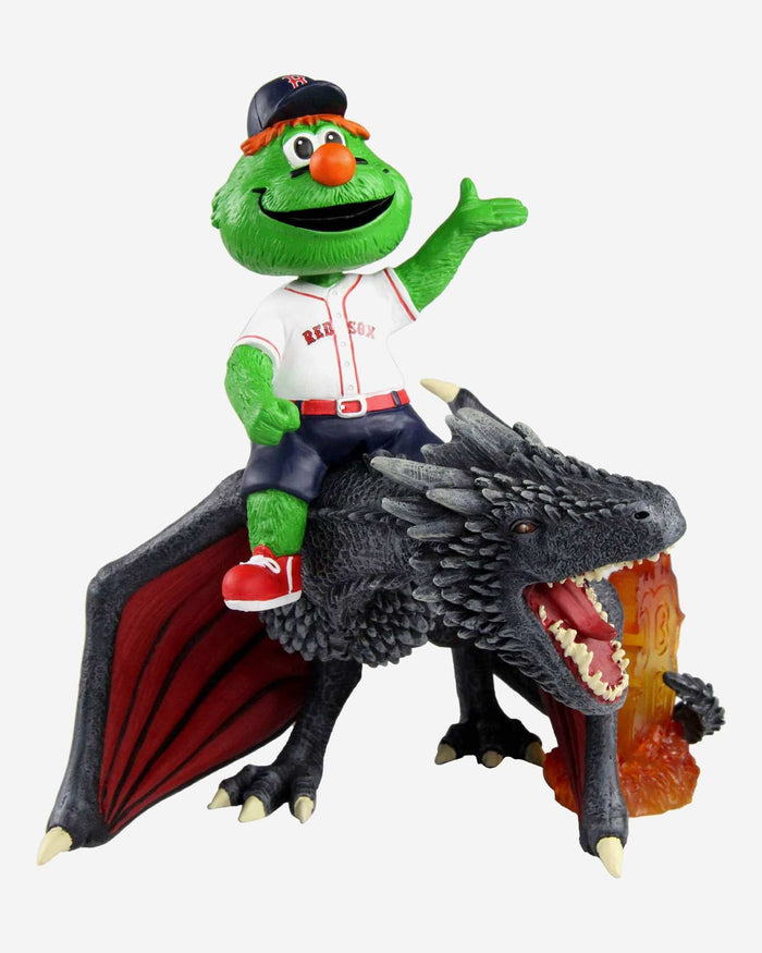 Game of Thrones™ Boston Red Sox Wally The Green Monster Mascot On Fire Dragon Bobblehead FOCO - FOCO.com