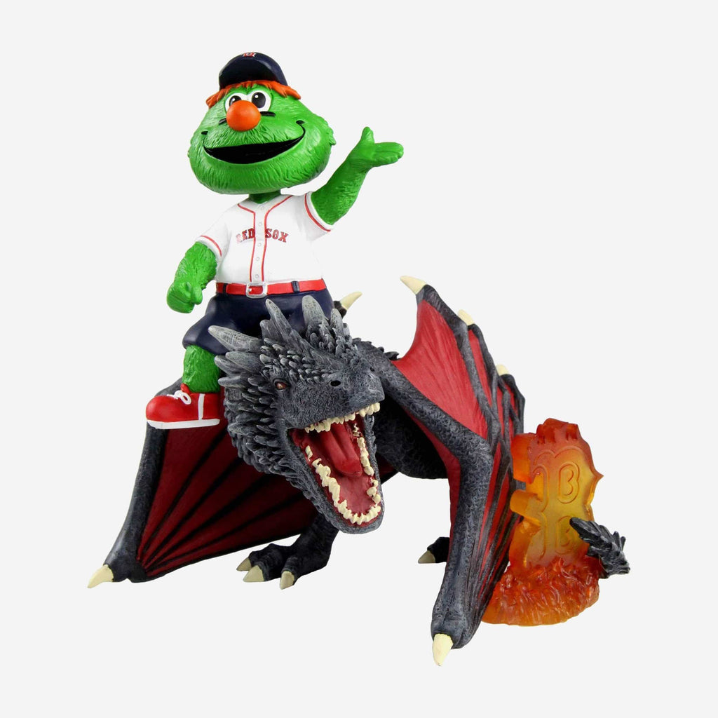 Game of Thrones™ Boston Red Sox Wally The Green Monster Mascot On Fire Dragon Bobblehead FOCO - FOCO.com