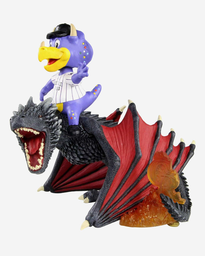 Game of Thrones™ Colorado Rockies Dinger Mascot On Fire Dragon Bobblehead FOCO - FOCO.com