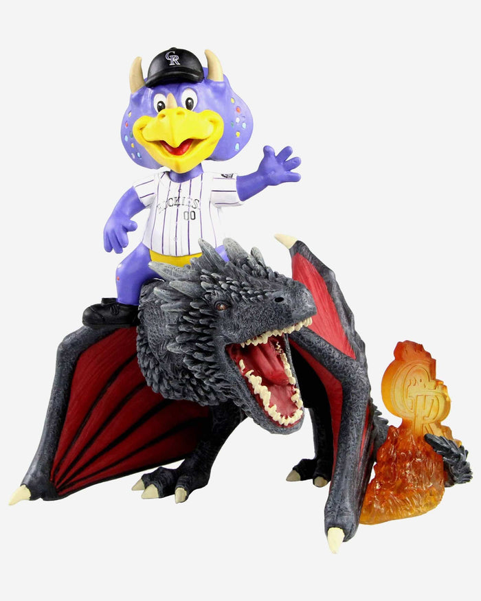 Game of Thrones™ Colorado Rockies Dinger Mascot On Fire Dragon Bobblehead FOCO - FOCO.com