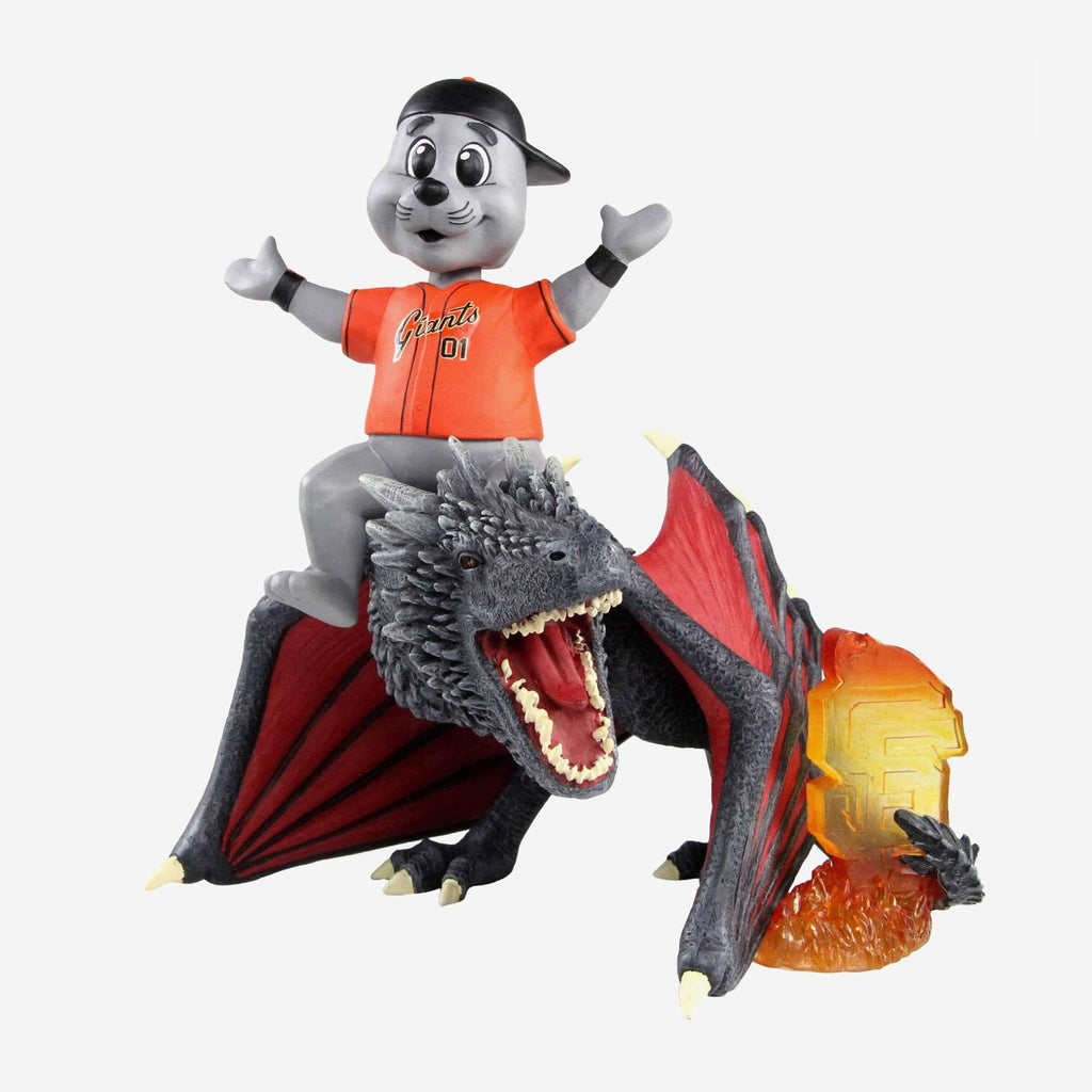 Game of Thrones™ San Francisco Giants Lou Seal Mascot On Fire Dragon Bobblehead FOCO - FOCO.com
