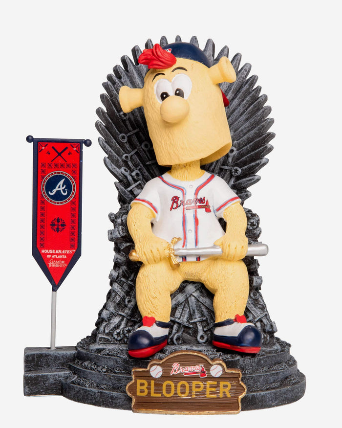 Game of Thrones™ Atlanta Braves Blooper Mascot On Throne Bobblehead FOCO - FOCO.com