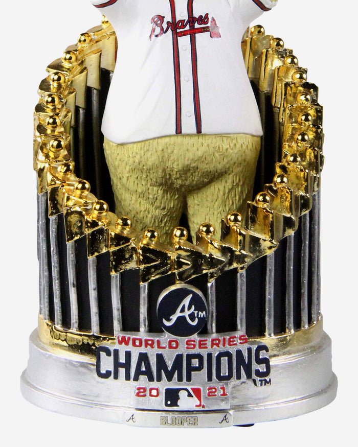 Blooper Atlanta Braves 2021 World Series Champions Mascot In Trophy Bobblehead FOCO - FOCO.com