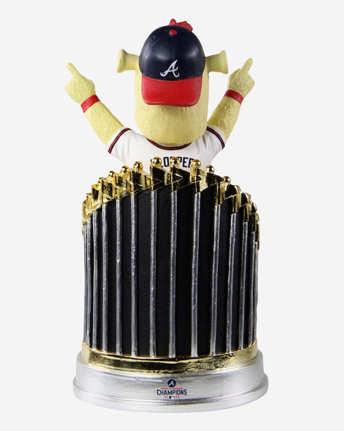 Blooper Atlanta Braves 2021 World Series Champions Mascot In Trophy Bobblehead FOCO - FOCO.com