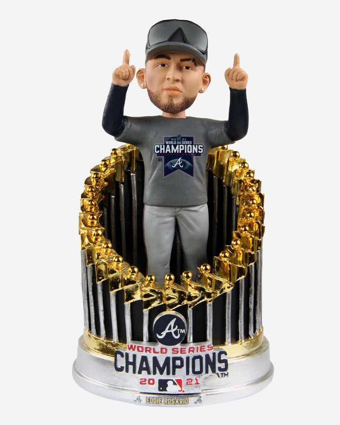 Eddie Rosario Atlanta Braves 2021 World Series Champions Player In Trophy Bobblehead FOCO - FOCO.com