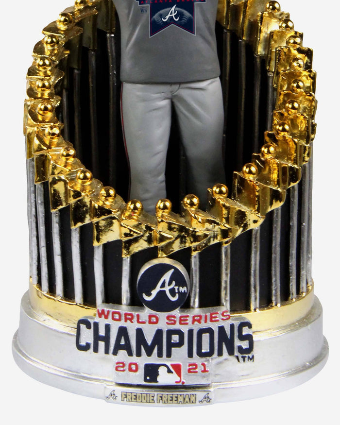 Freddie Freeman Atlanta Braves 2021 World Series Champions Player In Trophy Bobblehead FOCO - FOCO.com