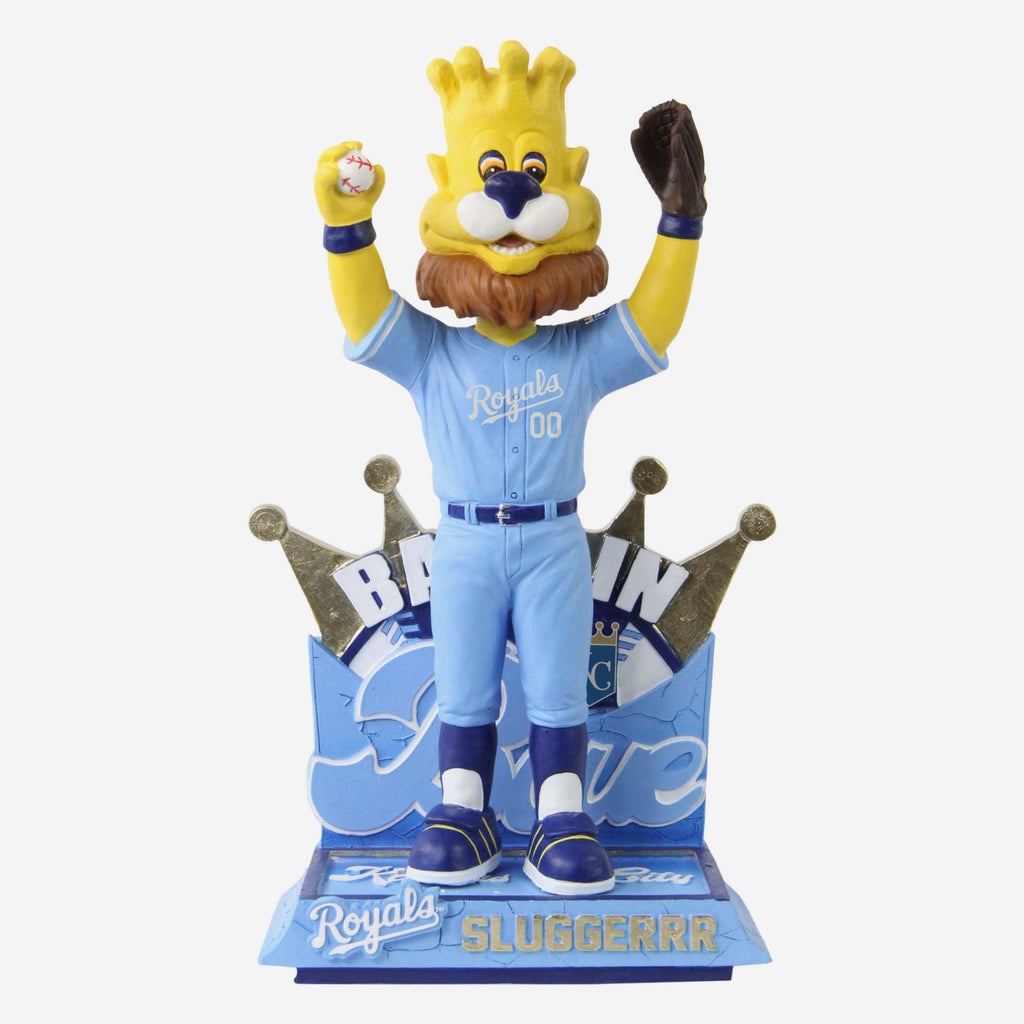 Sluggerrr Kansas City Royals Retro Jersey Mascot Bobblehead FOCO - FOCO.com