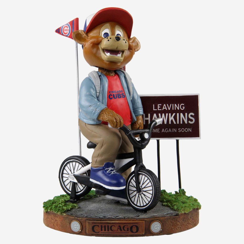 Clark Chicago Cubs Stranger Things Mascot On Bike Bobblehead FOCO - FOCO.com