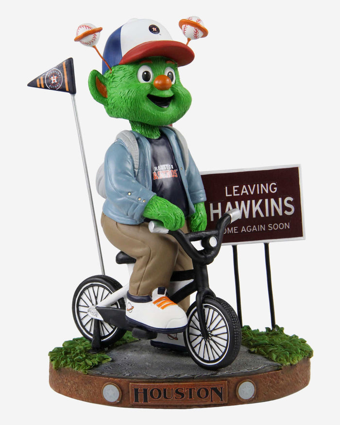 Orbit Houston Astros Stranger Things Mascot On Bike Bobblehead FOCO - FOCO.com