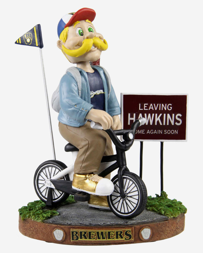 Bernie Brewer Milwaukee Brewers Stranger Things Mascot On Bike Bobblehead FOCO - FOCO.com