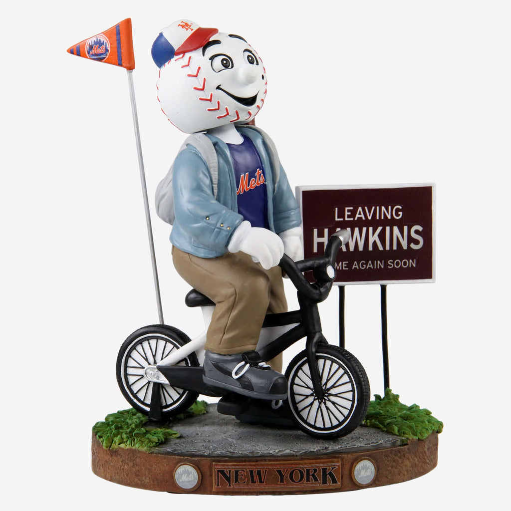 Mr Met New York Mets Stranger Things Mascot On Bike Bobblehead FOCO - FOCO.com