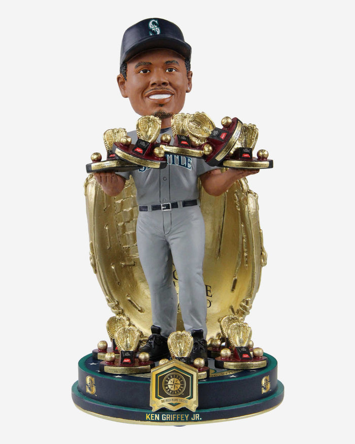 Ken Griffey Jr Seattle Mariners 10X Gold Glove Bobblehead FOCO - FOCO.com