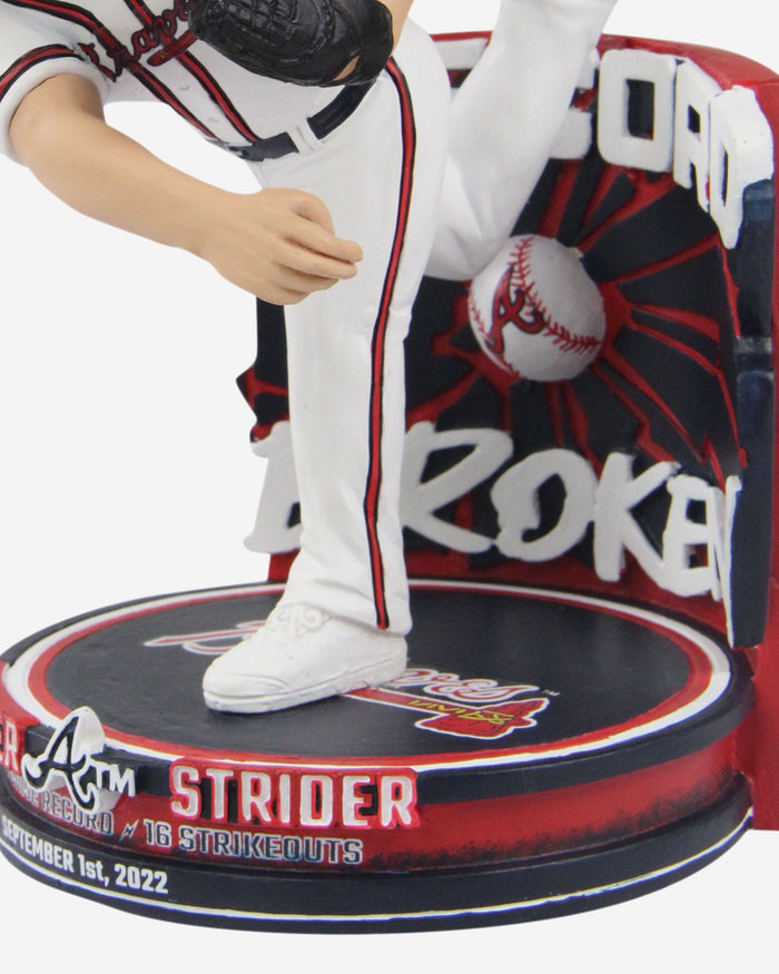 Spencer Strider Atlanta Braves 16 Strikeout Franchise Record Bobblehead FOCO - FOCO.com