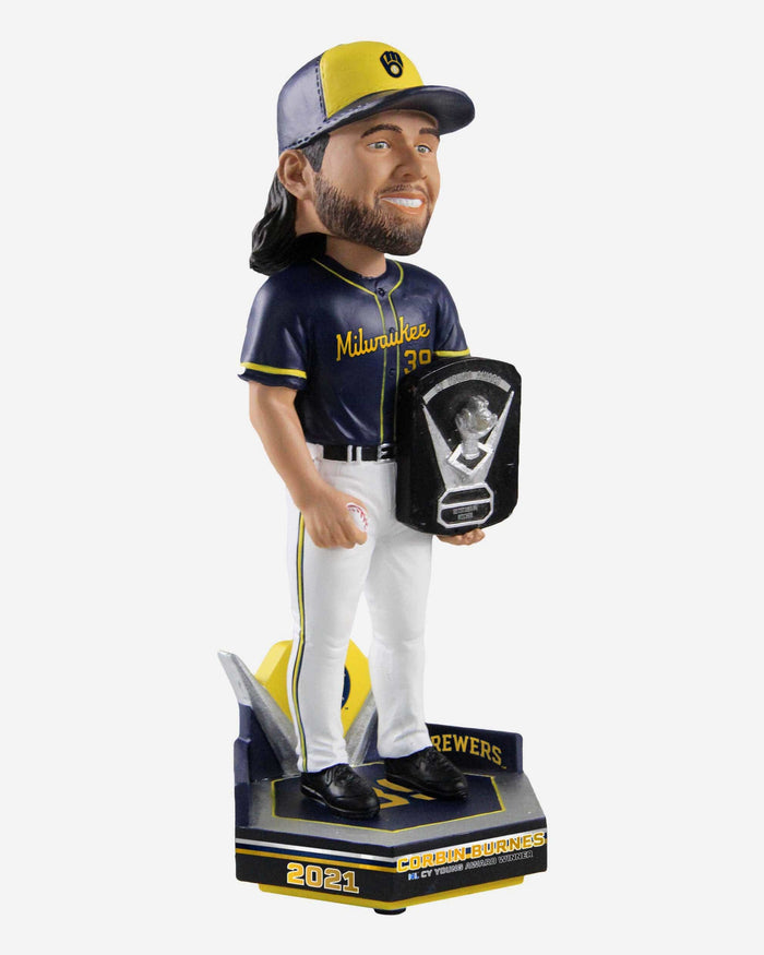 Corbin Burnes Milwaukee Brewers 2021 NL Cy Young Bobblehead FOCO - FOCO.com