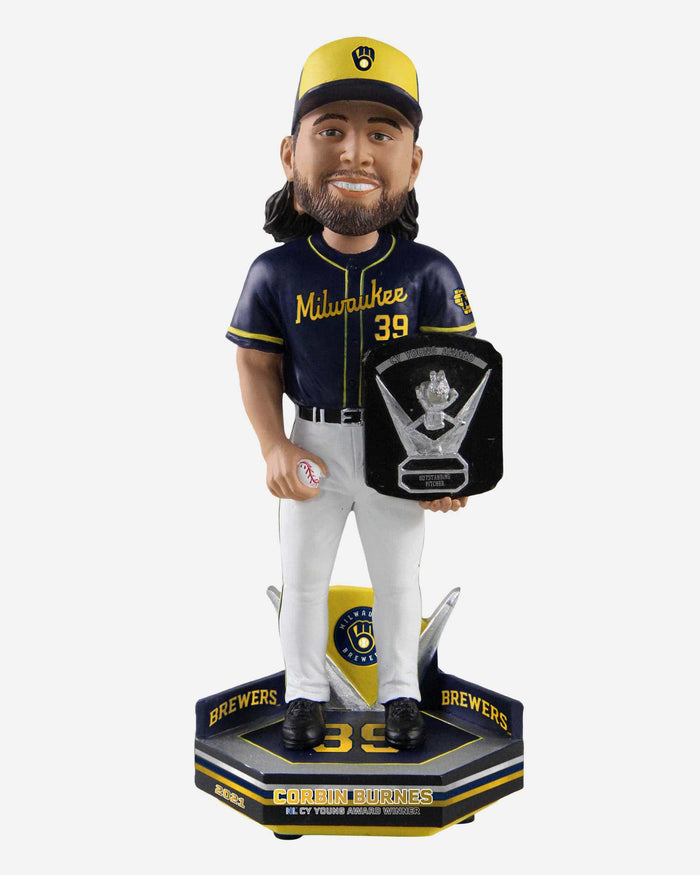 Corbin Burnes Milwaukee Brewers 2021 NL Cy Young Bobblehead FOCO - FOCO.com