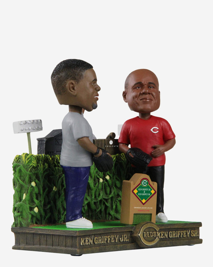 Ken Griffey Sr & Ken Griffey Jr Cincinnati Reds 2022 Dyersville Cornfield Dual Bobblehead FOCO - FOCO.com