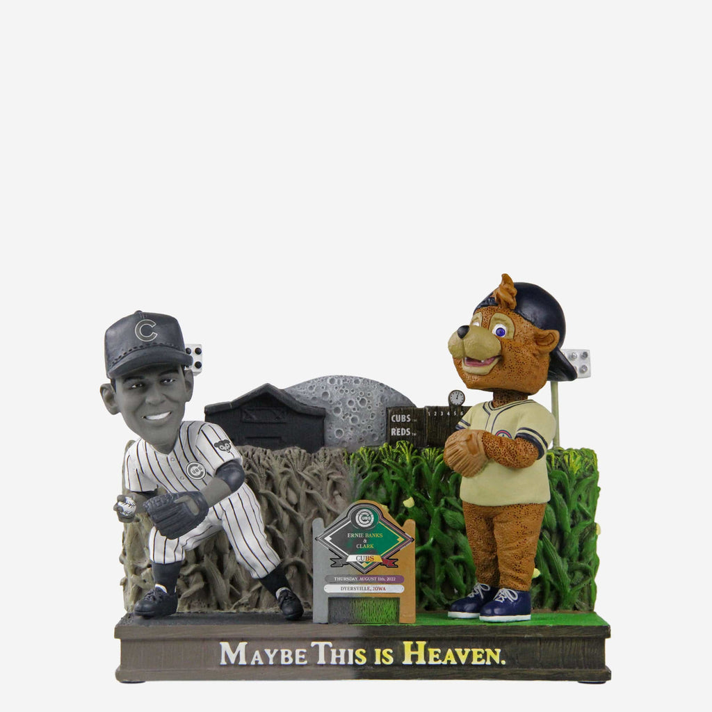 Ernie Banks & Clark Mascot Chicago Cubs 2022 Dyersville Then And Now Bobblehead FOCO - FOCO.com