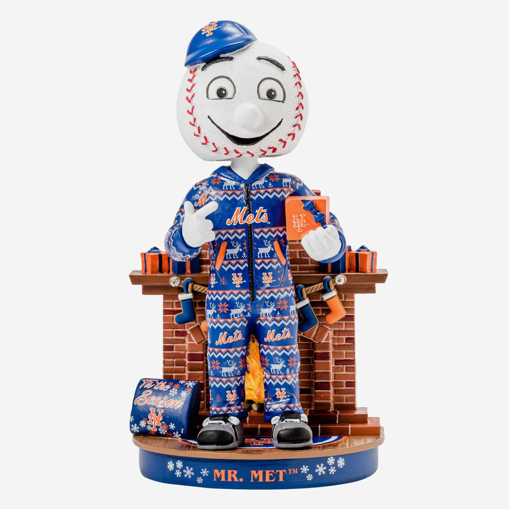Mr Met New York Mets Holiday Mascot Bobblehead FOCO - FOCO.com