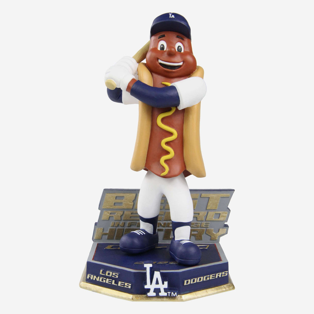 Dodger Dog Los Angeles Dodgers Best Record In Franchise History Mascot Bobblehead FOCO - FOCO.com
