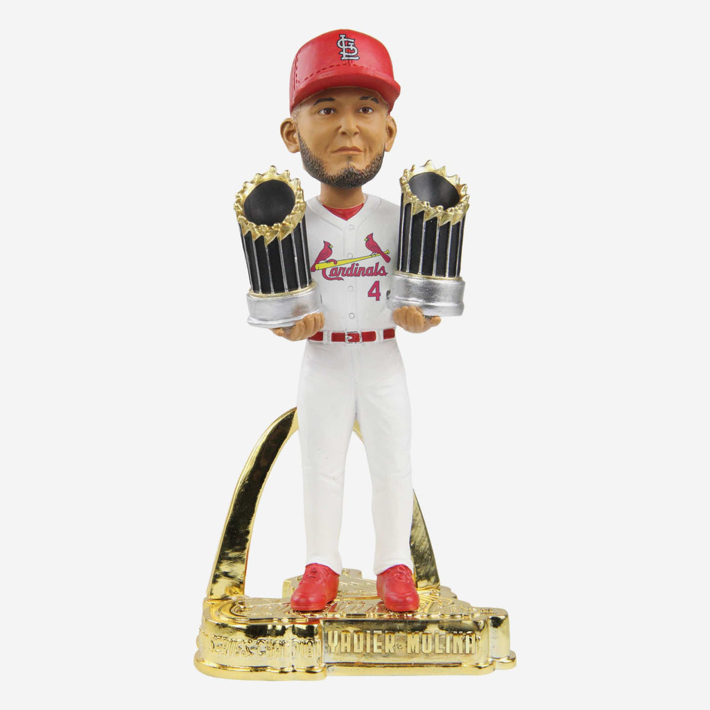 Yadier Molina St Louis Cardinals 2X World Series Champion Bobblehead FOCO - FOCO.com